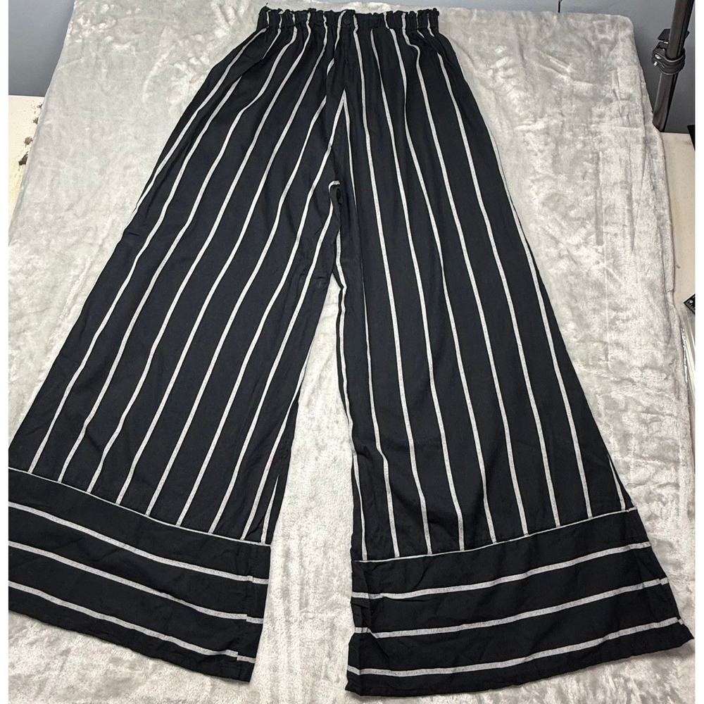Billabong Large New Waves High Waisted Striped Wide-Leg Palazzo Pants - Picture 3 of 11